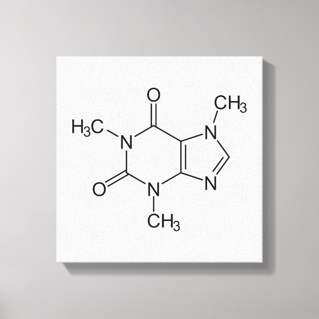 Caffeine Molecule Chemistry Coffee Atoms Canvas Print (Front)