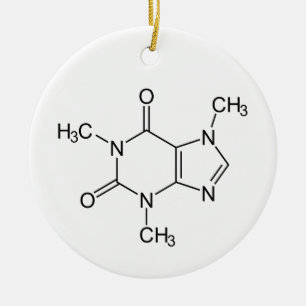 Caffeine Molecule Chemistry Coffee Atoms Ceramic Tree Decoration