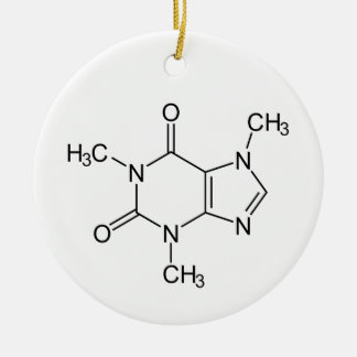 Caffeine Molecule Chemistry Coffee Atoms Ceramic Tree Decoration