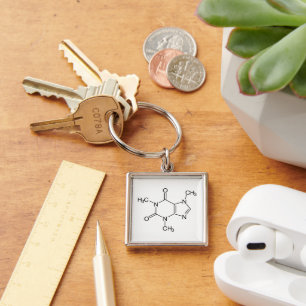 Caffeine Molecule Chemistry Coffee Atoms Key Ring
