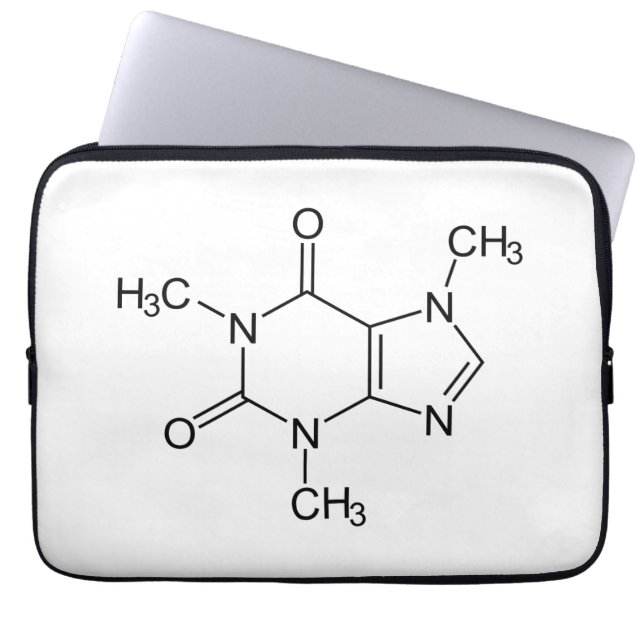 Caffeine Molecule Chemistry Coffee Atoms Laptop Sleeve (Front)