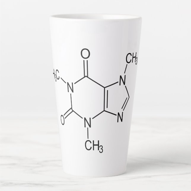 Caffeine Molecule Chemistry Coffee Atoms Latte Mug (Front)