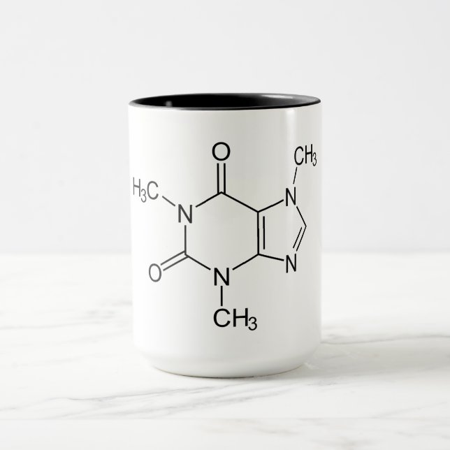 Caffeine Molecule Chemistry Coffee Atoms Mug (Center)