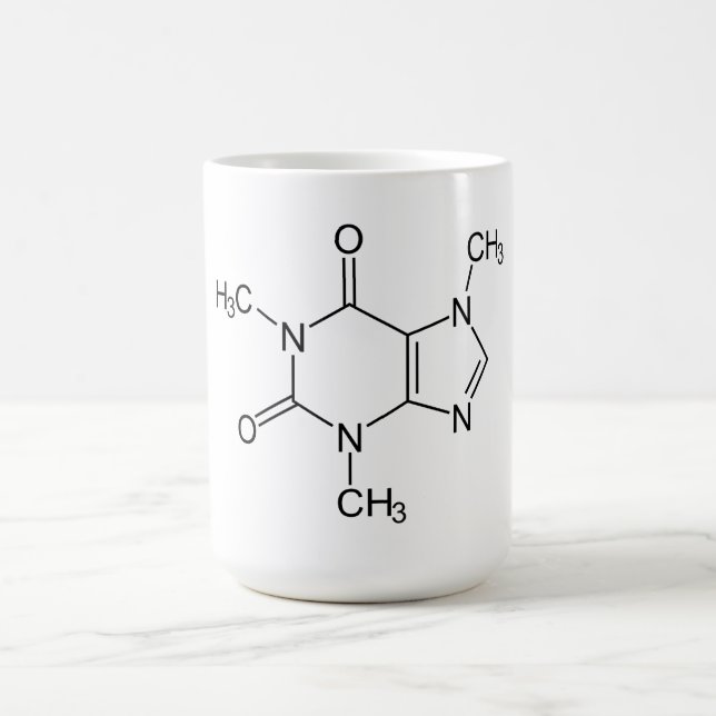 Caffeine Molecule Chemistry Coffee Atoms Mug (Center)