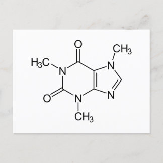 Caffeine Molecule Chemistry Coffee Atoms Postcard