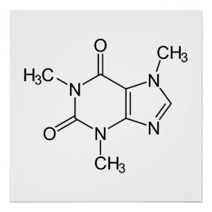 Caffeine Molecule Chemistry Coffee Atoms Poster