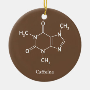 Caffeine Molecule Chemistry Coffee Lovers Ceramic Tree Decoration