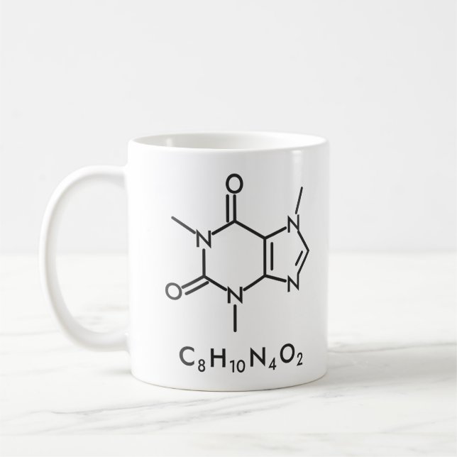 Caffeine Molecule Chemistry Coffee Science Mug (Left)