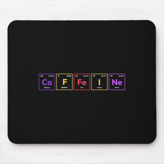 Caffeine Molecule Coffee Chemical Formula Chemistr Mouse Mat (Front)