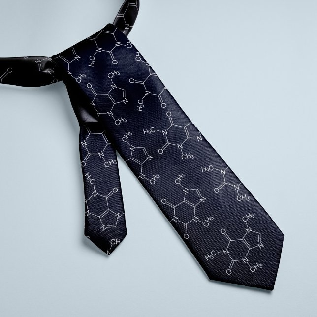 Caffeine Molecule Coffee Lovers Blue Tie (Creator Uploaded)