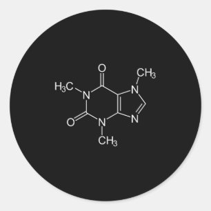 Caffeine Molecule Coffee Lovers Classic Round Sticker