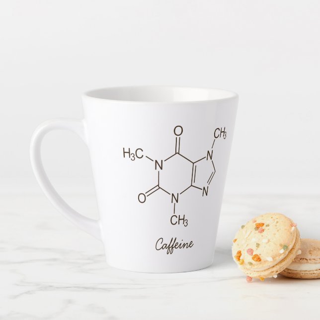 Caffeine Molecule Coffee Lovers Personalised Latte Mug (In Situ)