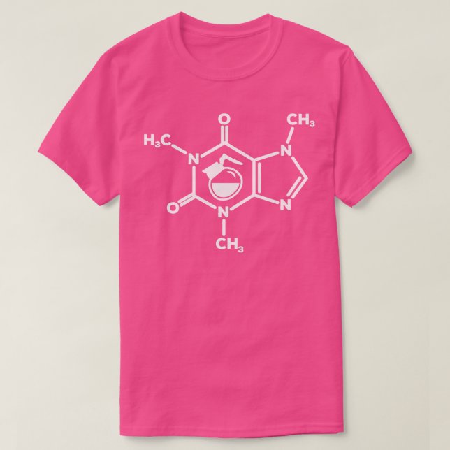 Caffeine Molecule Coffee Pot Lovers Formula Funny T-Shirt (Design Front)