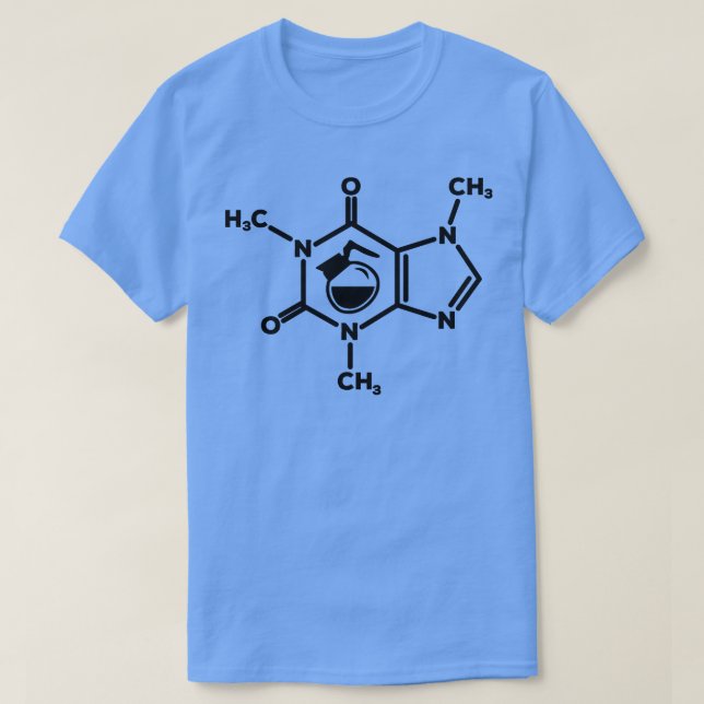 Caffeine Molecule Coffee Pot Lovers Formula Funny  T-Shirt (Design Front)