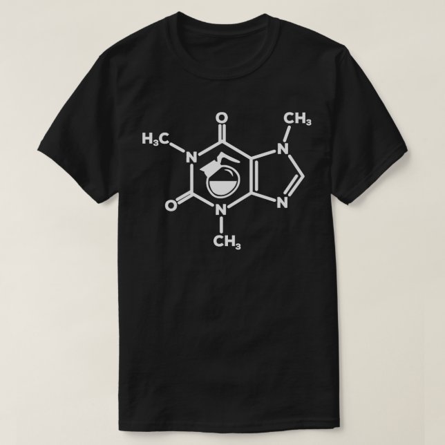 Caffeine Molecule Coffee Pot Lovers Formula Funny T-Shirt (Design Front)
