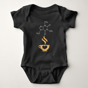 Caffeine Molecule Gift Coffee Lover Science Nerds Baby Bodysuit