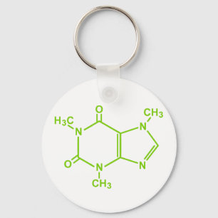 Caffeine Molecule Key Ring