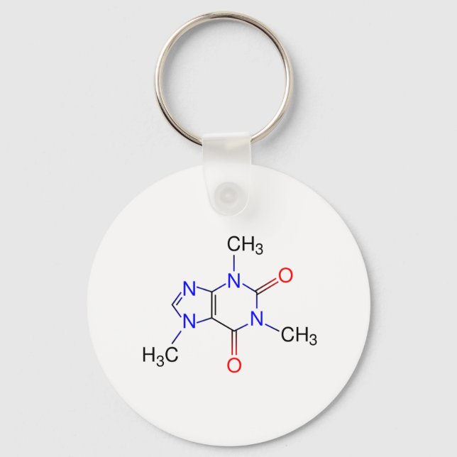 Caffeine Molecule Key Ring (Front)