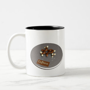 Caffeine molecule made of chocolate Two-Tone coffee mug