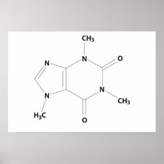 Caffeine Molecule Poster