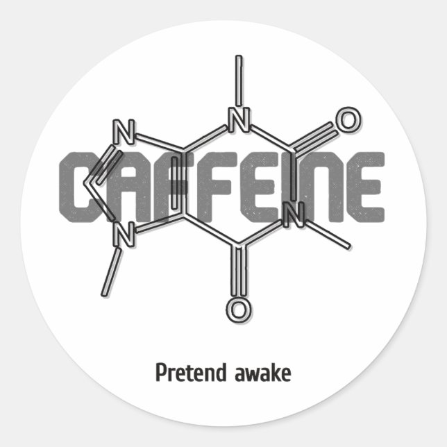 Caffeine Molecule Sticker (Front)