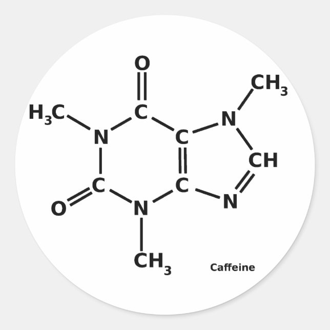 Caffeine Molecule Sticker (Front)