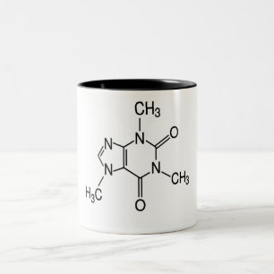 caffeine molecule Two-Tone coffee mug