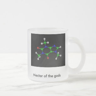 caffeine, Nectar of the gods Frosted Glass Coffee Mug