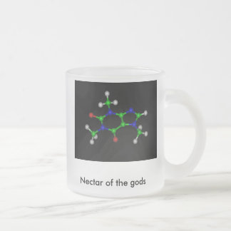 caffeine, Nectar of the gods Frosted Glass Coffee Mug