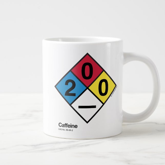 Caffeine—NFPA Safety Label Large Coffee Mug (Right)