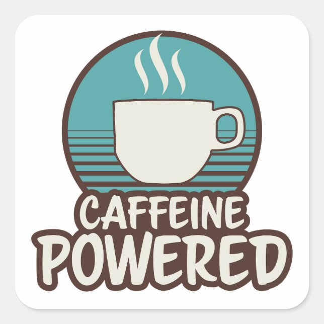 Caffeine Powered Retro Sticker (Front)