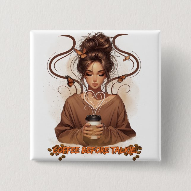 Caffeine Queen 15 Cm Square Badge (Front)