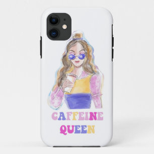 Caffeine queen coffee lover iPhone 11 case