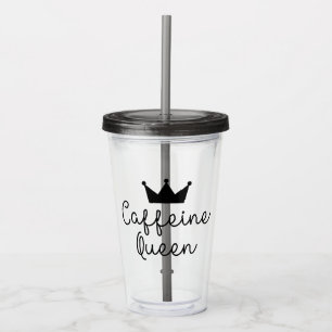 Caffeine Queen Crown Minimal Minimalist Cute Acrylic Tumbler