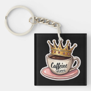 Caffeine Queen - Crowned By Coffee Key Ring