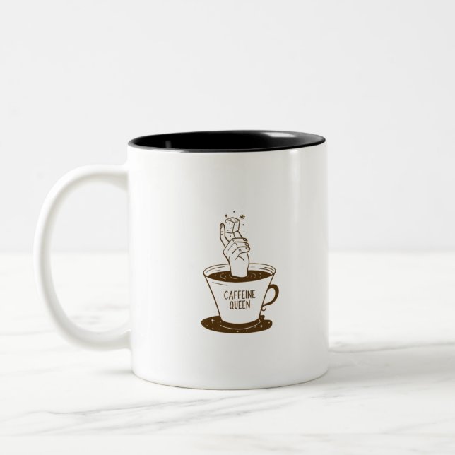 Caffeine Queen  Two-Tone Coffee Mug (Left)