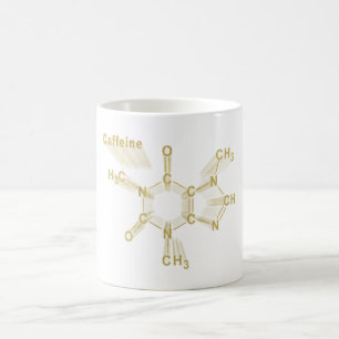 Caffeine Structural chemical formula gold Coffee Mug