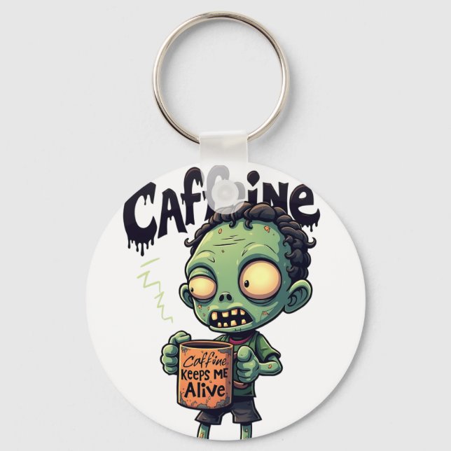 Caffeine Zombie Keychain (Front)