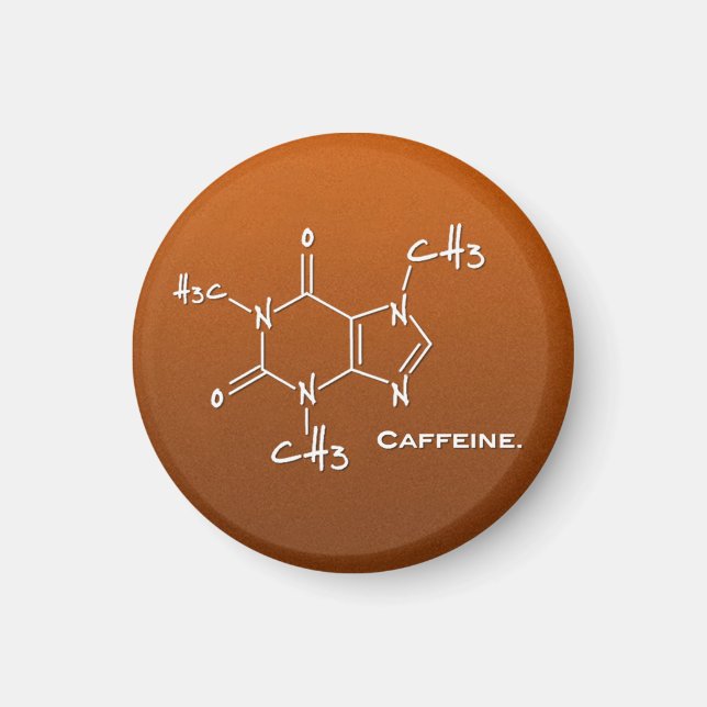 Caffiene molecule (chemical structure) magnet (Front)