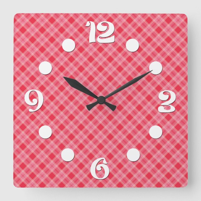 Cage retro square wall clock (Front)