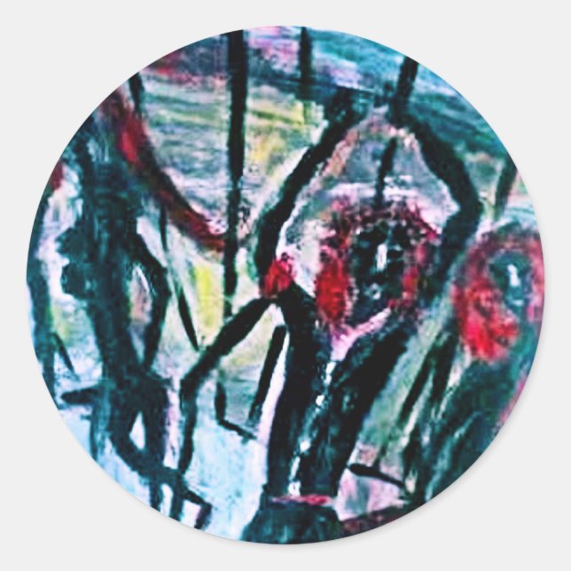 CAGED BAND CLASSIC ROUND STICKER (Front)