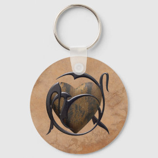 Caged Heart Key Ring