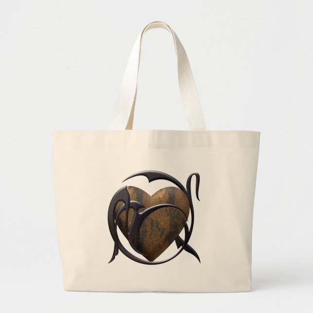 Caged Heart Large Tote Bag (Front)