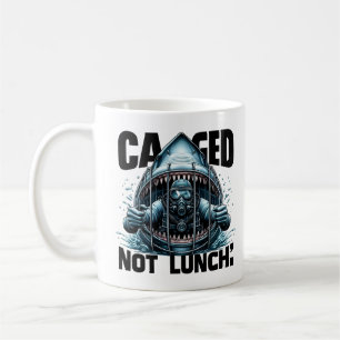 Caged, Not Lunch Shark Cage Diver Funny Coffee Mug