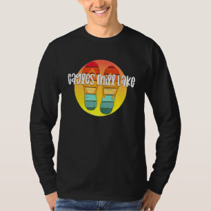 Cagles Mill Lake Indiana Retro Flipflop Sunset Gra T-Shirt