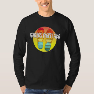 Cagles Mill Lake Indiana Retro Flipflop Sunset Gra T-Shirt