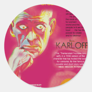Cagliostro movie poster (Boris Karloff) Classic Round Sticker