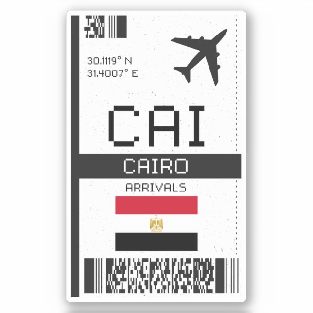 CAI Cairo Boarding Pass - Egypt Travel (Front)