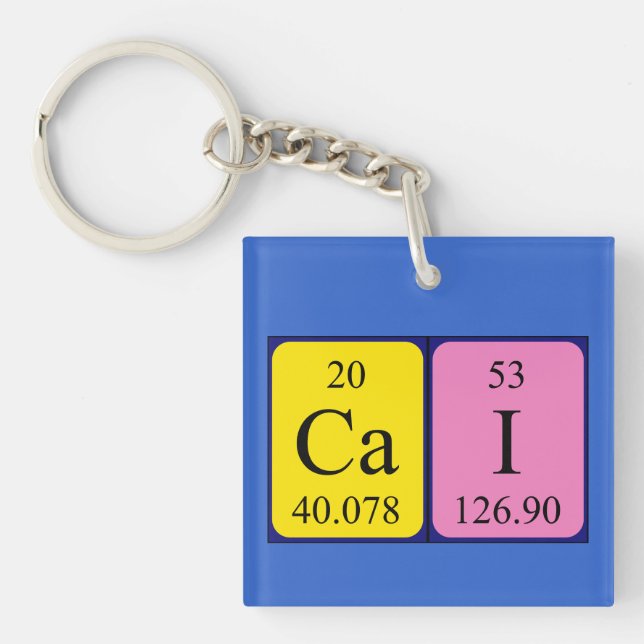 Cai periodic table name keyring (Front)