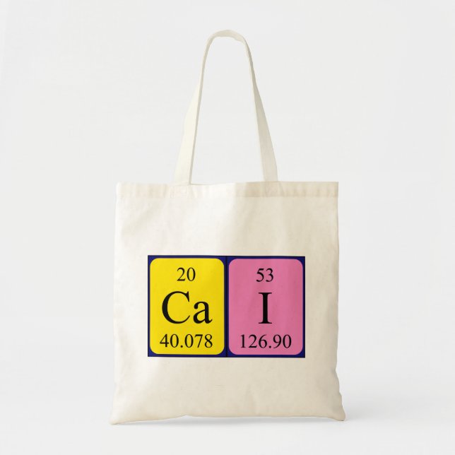 Cai periodic table name tote bag (Front)